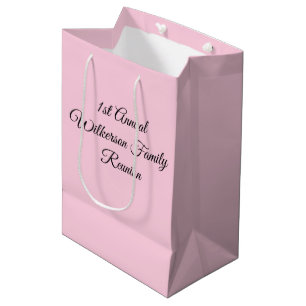 Sacola Para Presentes Média Sindicato da Família Elegante Rosa