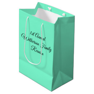 Sacola Para Presentes Média Sindicato da Família Elegante Verde Claro