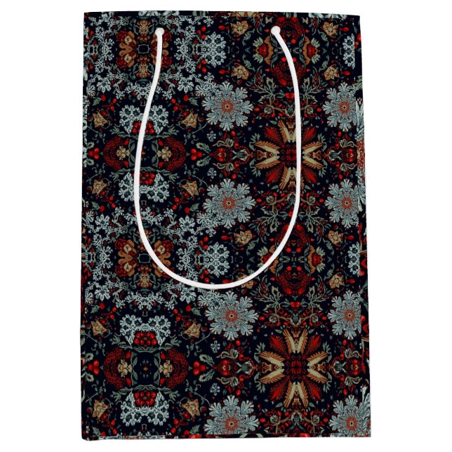 Sacola Para Presentes Média Sinfonia Encantando Floco de Neve (Frente)