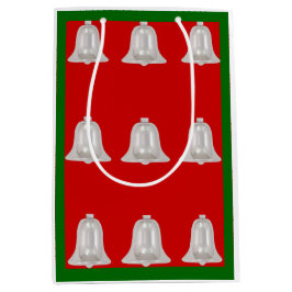 Sacola Para Presentes Média Sinos De Prata Saco De Presente Médio