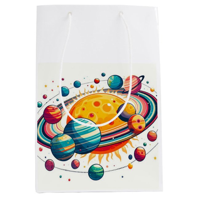 Sacola Para Presentes Média Sistema solar (Frente)