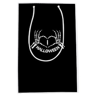 Sacola Para Presentes Média Skeleton Hand Heart Ppreguiçoso Halloween Costume 