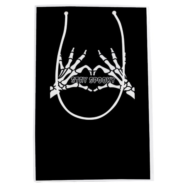 Sacola Para Presentes Média Skeleton Heart and Mands Classic Design (Frente)
