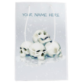 Sacola Para Presentes Média Skulls in the snow. Personalized