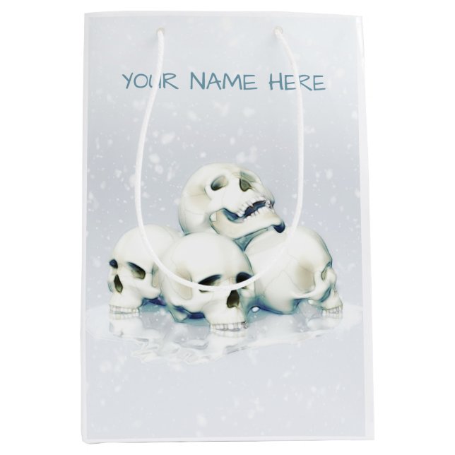 Sacola Para Presentes Média Skulls in the snow. Personalized (Frente)