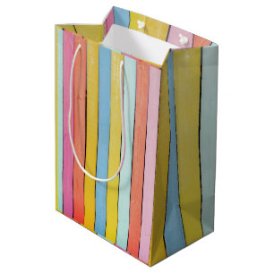 Sacola Para Presentes Média Slats de cerca de madeira