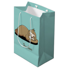 Sacola Para Presentes Média Sloth Design Medium Gift Bag