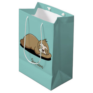 Sacola Para Presentes Média Sloth Design Medium Gift Bag