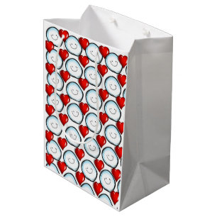 Sacola Para Presentes Média Snowball de Presente de Natal