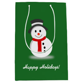 Sacola Para Presentes Média Snowman Sorridente