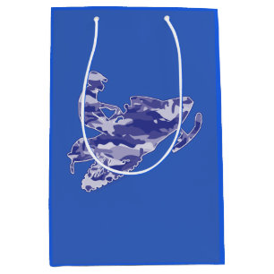 Sacola Para Presentes Média Snowmobile no azul da camuflagem