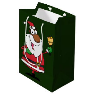 Sacola Para Presentes Média Soada de Bell Papai Noel preto