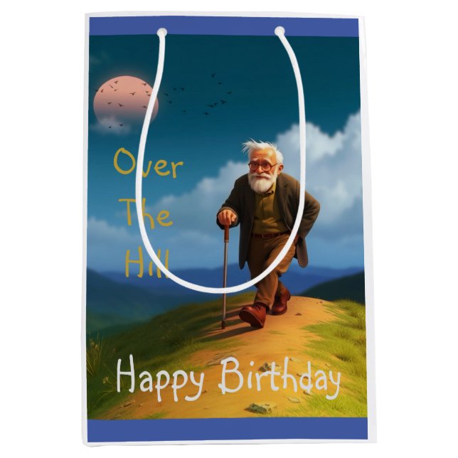 Sacola Para Presentes Média Sobre A Colina (Frente)