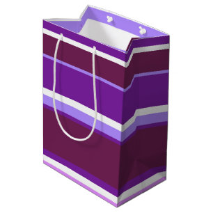 Sacola Para Presentes Média Sombras de listras roxas