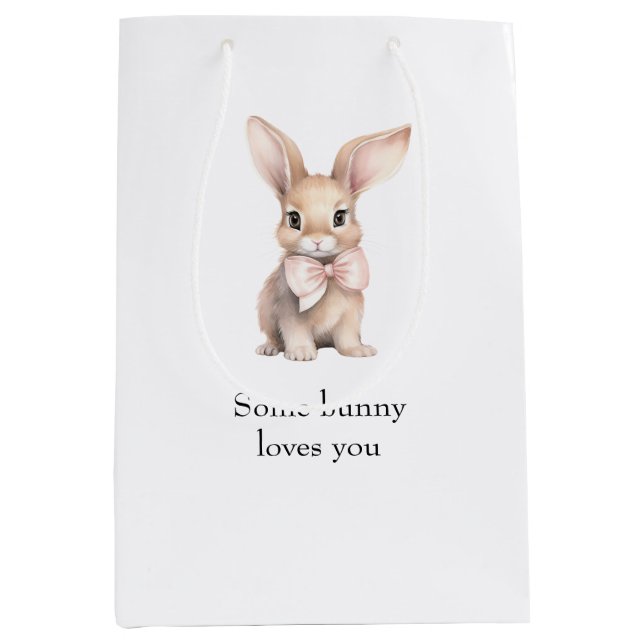 Sacola Para Presentes Média Some Bunny Loves You (Frente)