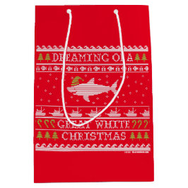 Sacola Para Presentes Média Sonhando com o Excelente de olhar vermelho-branco 