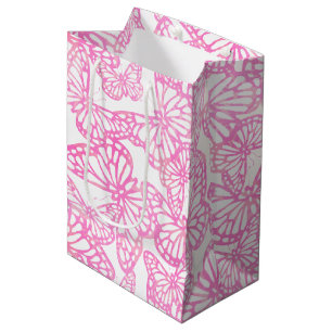 Sacola Para Presentes Média Sonhos De Borboletas (Rosa)