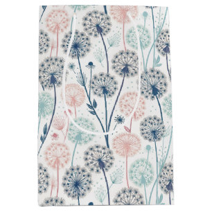 Sacola Para Presentes Média Sonhos Pastel Dandelion - Floral Whimsical