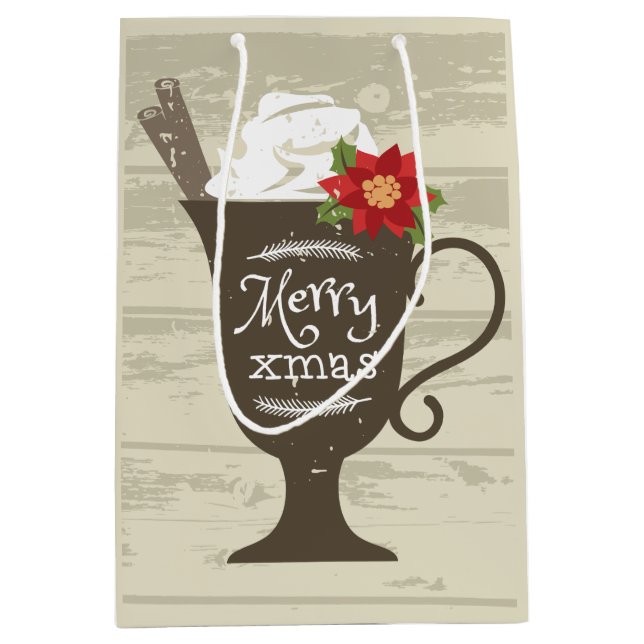 Sacola Para Presentes Média Sorvete de Natal Merry (Frente)