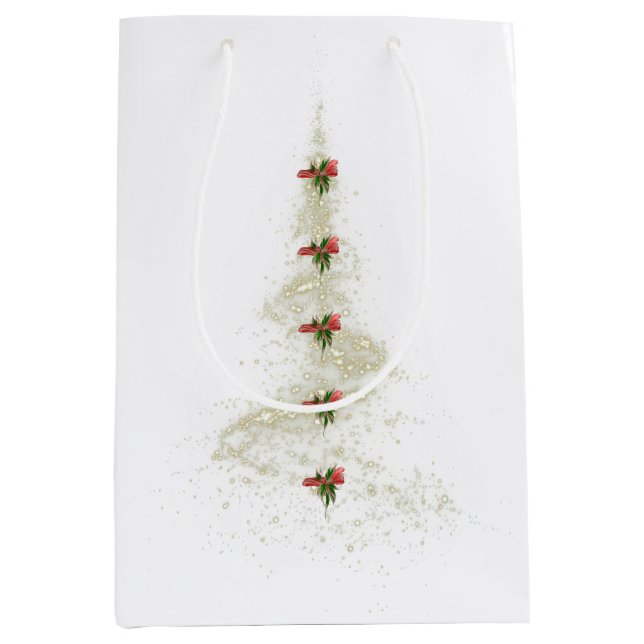 Sacola Para Presentes Média Sparkling Christmas Tree gift bag (Frente)