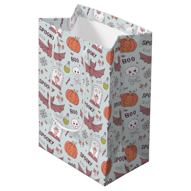 Sacola Para Presentes Média Spooky Halloween (Frente inclinada)