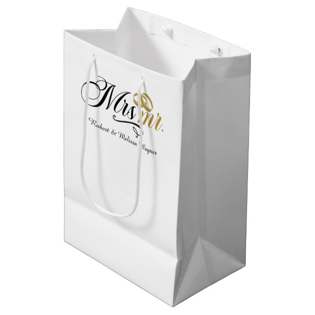 Sacola Para Presentes Média Sr. Casamento Personalizável (Frente inclinada)