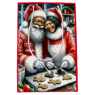 Sacola Para Presentes Média Sr. e Sra. Clause, bom Natal