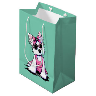 Sacola Para Presentes Média Srta. Olivia Westie KiniArt Gift Bag