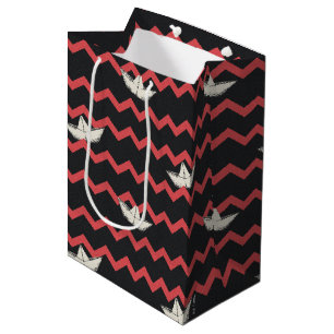 Sacola Para Presentes Média SS Georgie Boat Chevron Patterno
