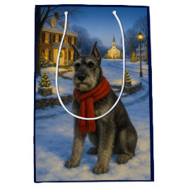 Sacola Para Presentes Média Standard Schnauzer Holiday 
