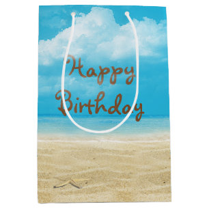 Sacola Para Presentes Média Starfish Beach Birthday
