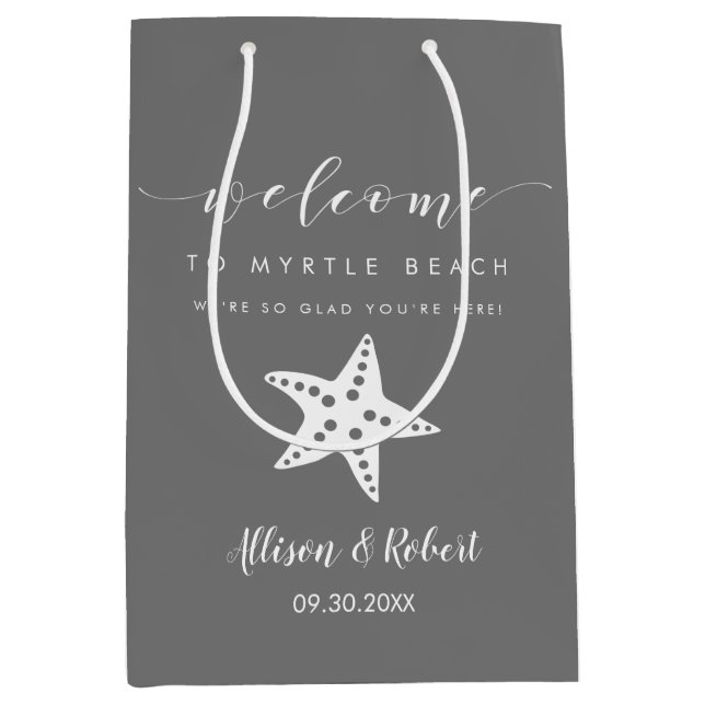 Sacola Para Presentes Média Starfish Welcome Bag for Destination Wedding Guest (Frente)