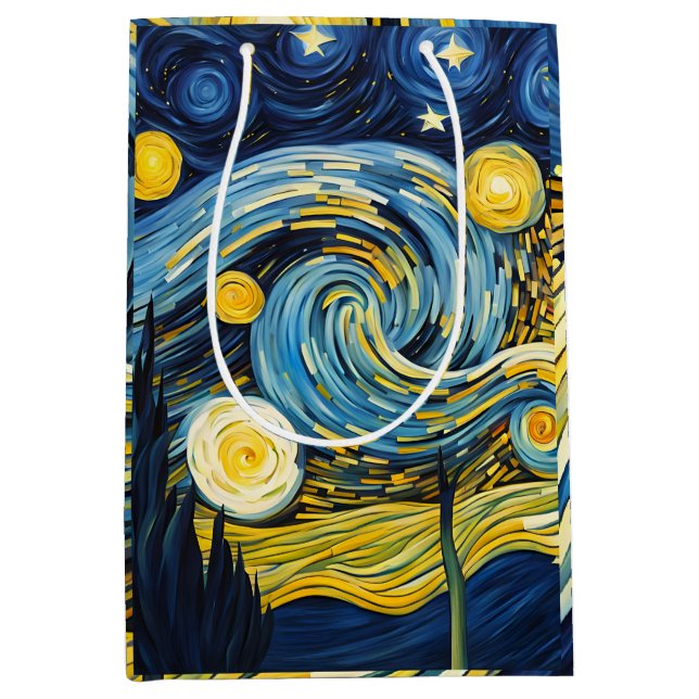 Sacola Para Presentes Média Starry Night (Frente)