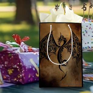 Sacola Para Presentes Média Stone Dragon Tribal