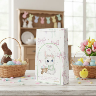 Sacola Para Presentes Média Strawberry Gaze Bunny - Cute Anime Eyes & Ribbon