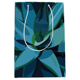 Sacola Para Presentes Média Sucultivos De Cactus Agave Azul