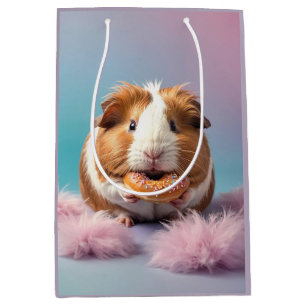 Sacola Para Presentes Média Suíno-guincho-branca com gradiente de Pastel-Rosqu