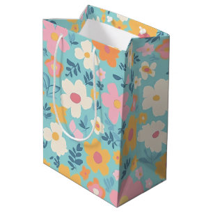 Sacola Para Presentes Média Summer Floral Impressão