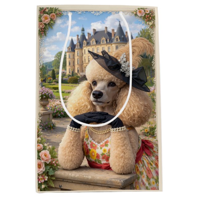 Sacola Para Presentes Média  Summer Is In The Air, Poodle  (Frente)