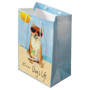 Sacola Para Presentes Média Summer Shiba Inu