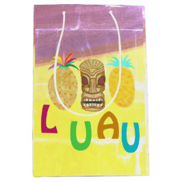 Sacola Para Presentes Média Summer Tiki Pineapple Luau