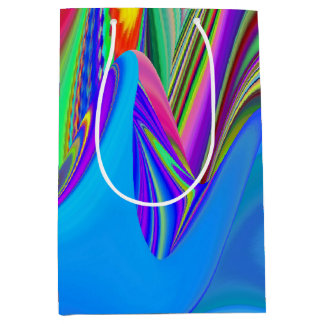 Sacola Para Presentes Média Summersense, Abstrato 3D Rainbowart