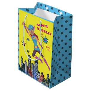 Sacola Para Presentes Média Super Herói Birthday Girl Fantástica Sensacional