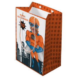Sacola Para Presentes Média Super Herói Muscle Man Orange Greatest Divertiment