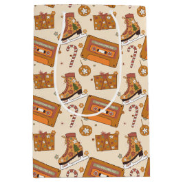 Sacola Para Presentes Média Superfloral Retro Christmas Joy