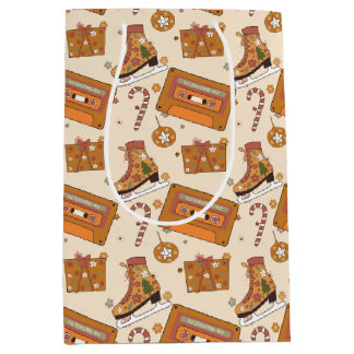 Sacola Para Presentes Média Superfloral Retro Christmas Joy