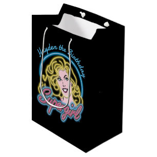 Sacola Para Presentes Média Supergirl Retro Neon Lights Graphic