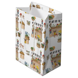 Sacola Para Presentes Média Suporte de Carrinho de Flores do Mercado do Agricu