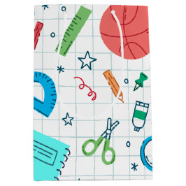 Sacola Para Presentes Média Suprimentos brancos de volta às aulas