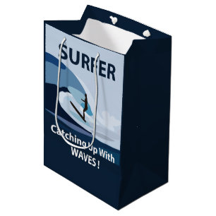 Sacola Para Presentes Média Surfer Beach Surfing